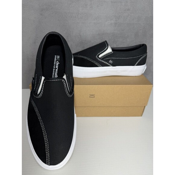 Clearweather Dodds Slip On Skate Shoes Black Canvas Suede Men’s 8.5 Women’s 10 main image 3